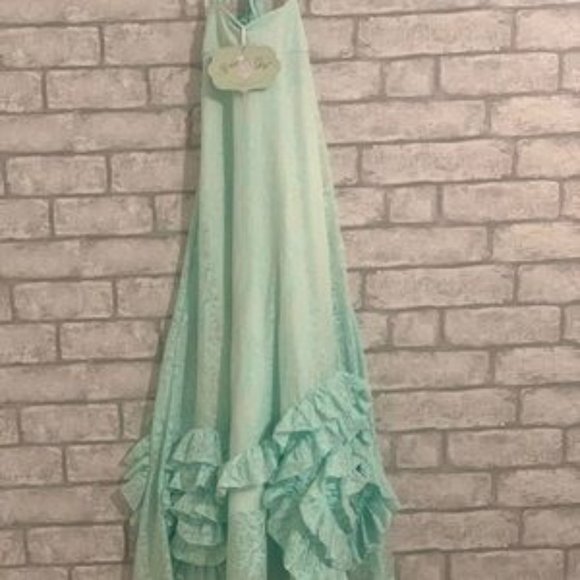 NWT Girls sz 6 Chasing Fireflies Full Bloom Maxi Dress ~ Aqua - Picture 2 of 5